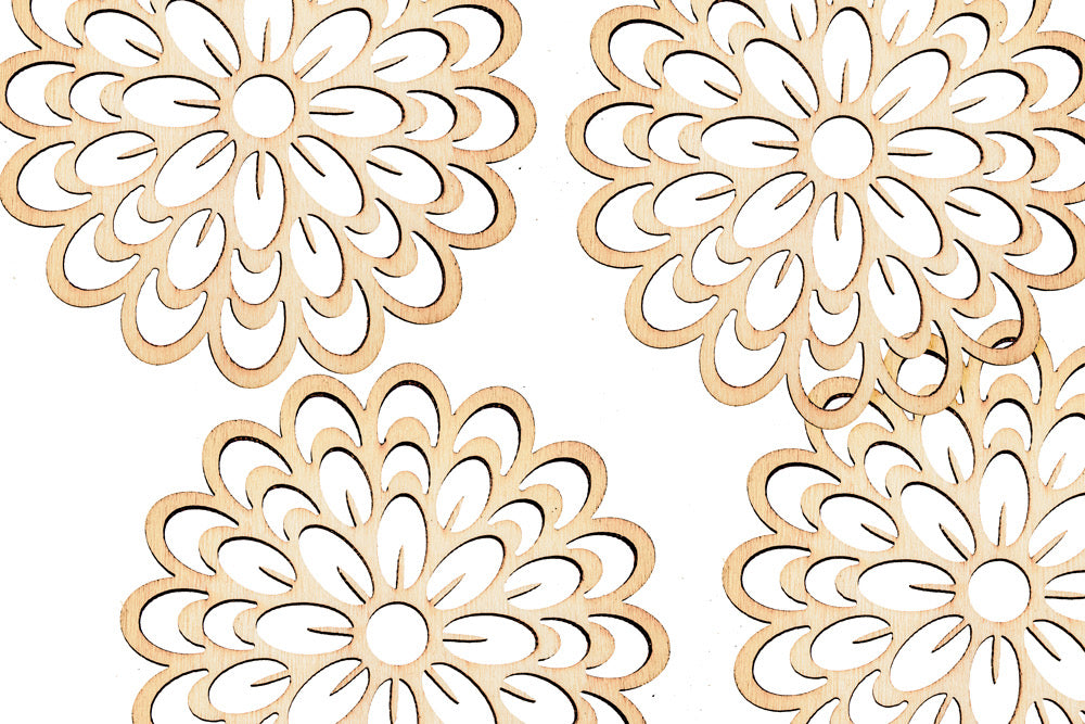 Wooden Shapes Filigree Flower Pack of 4 - Default Title (WOODSHFILFLO)