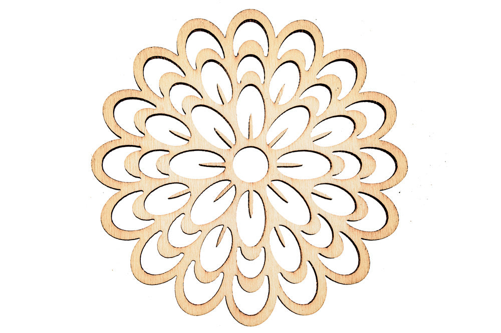 Wooden Shapes Filigree Flower Pack of 4 - Default Title (WOODSHFILFLO)