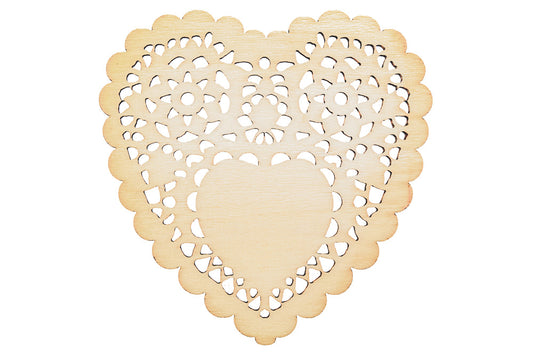 Wooden Shapes Filigree Heart Pack of 4 - Default Title (WOODSHFILHEA)