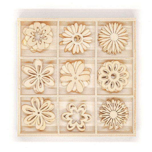 Wooden Shapes Flowers Box of 45 - Default Title (WOODSHFLOW)