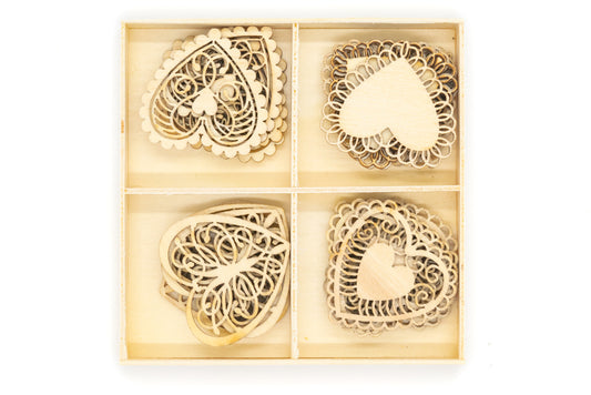 Wooden Shapes Hearts Box of 20 - Default (WOODSHHEA)