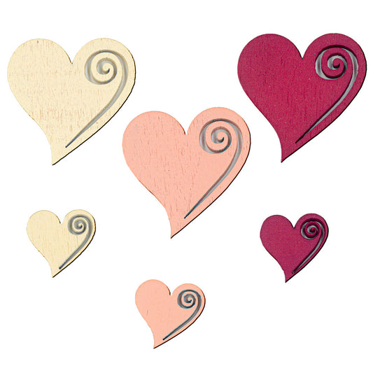 Wooden Shapes Romantic Hearts Box of 54 - Default Title (WOODSHHEAROM)