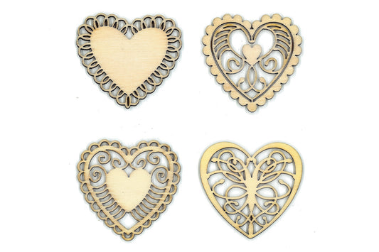 Wooden Shapes Hearts Box of 20 - Default Title (WOODSHHEA)