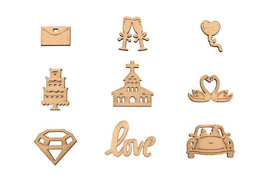 Wooden Shapes Wedding Box of 45 - Default Title (WOODSHWED)