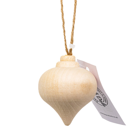 Wooden Teardrop Bauble with string 5 cm - Default Title (WOODTEARBAUB5CM)