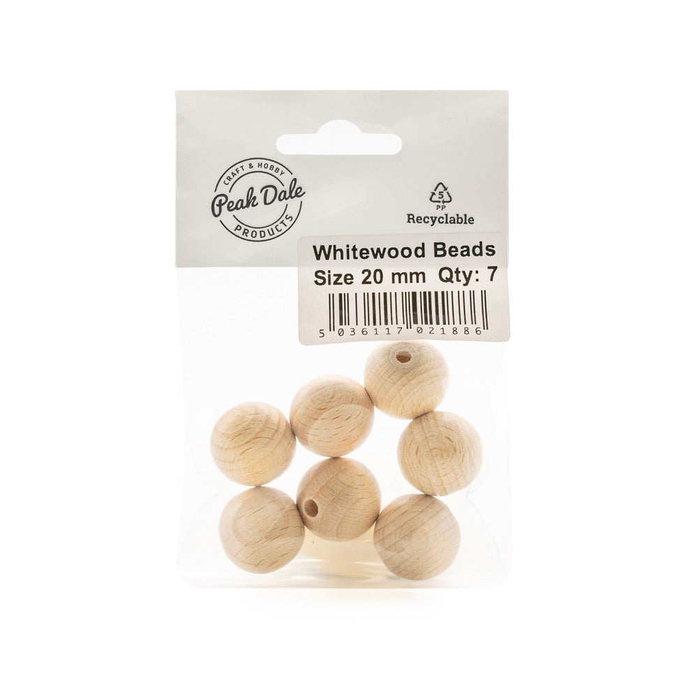 Beads Whitewood 20 mm (7) - Default (WOODWW20)