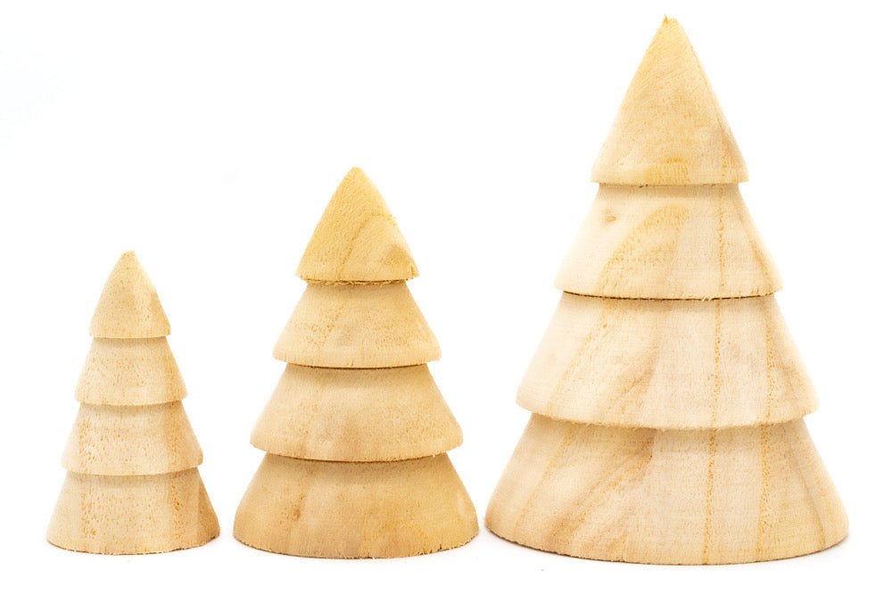 Wooden Christmas Trees x 3 - Default Title (WOODXMASTREE)