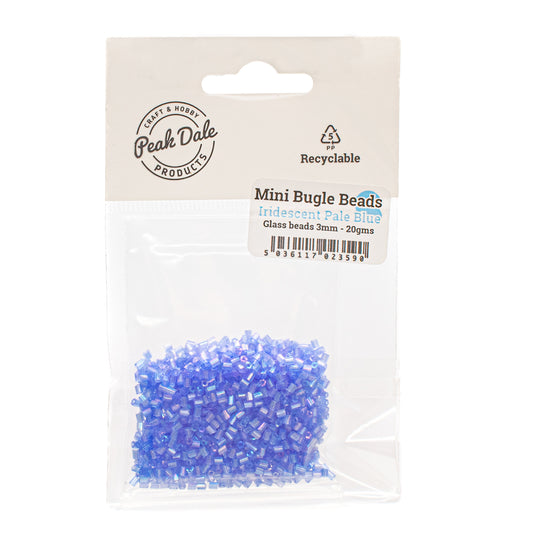 Mini Bugle Beads Iri Pale Blue