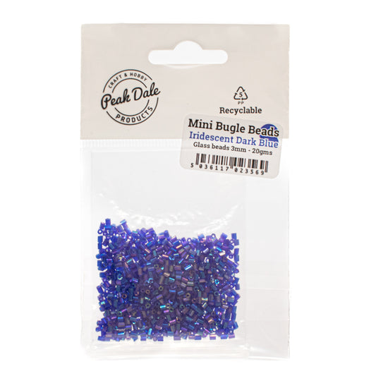 Mini Bugle Beads Iri Dark Blue