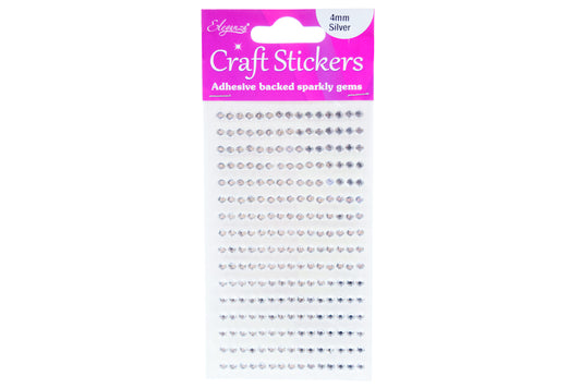 Adhesive Backed Gems 4mm Silver Default