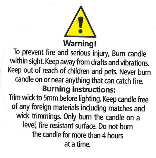 Candle Warning Labels 50mm dia (100) Default