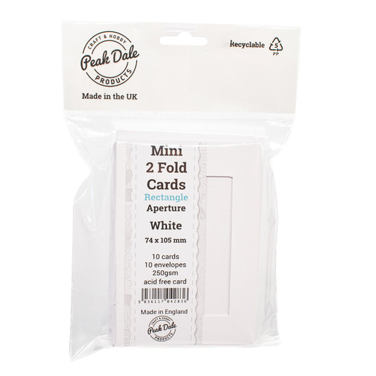 Cards Mini White with Rect Aperture (10) - M-3