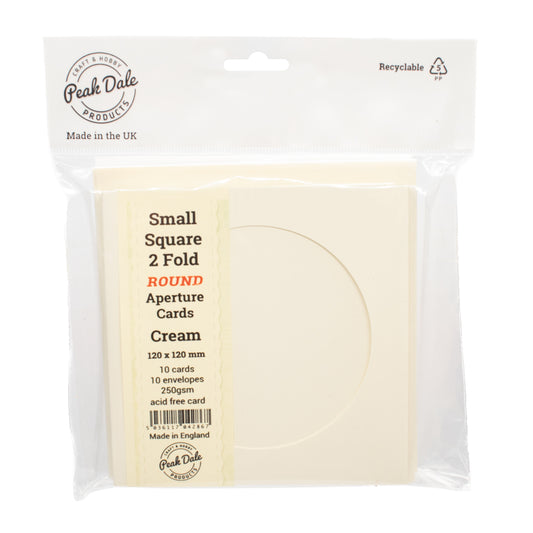Cards Small Square Cream with Round Aperture (10) - SS-2