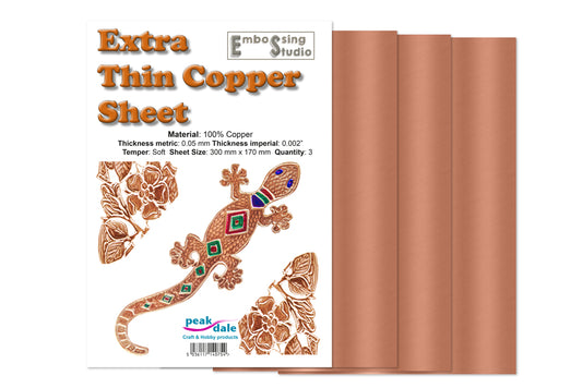 Copper Foil Pack Extra Thin 0.05mm 3 sheets Default