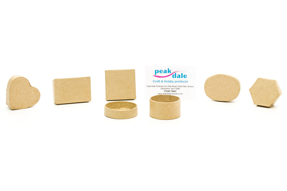 Paper Mache Craft Box Mini Assorted (6) Default