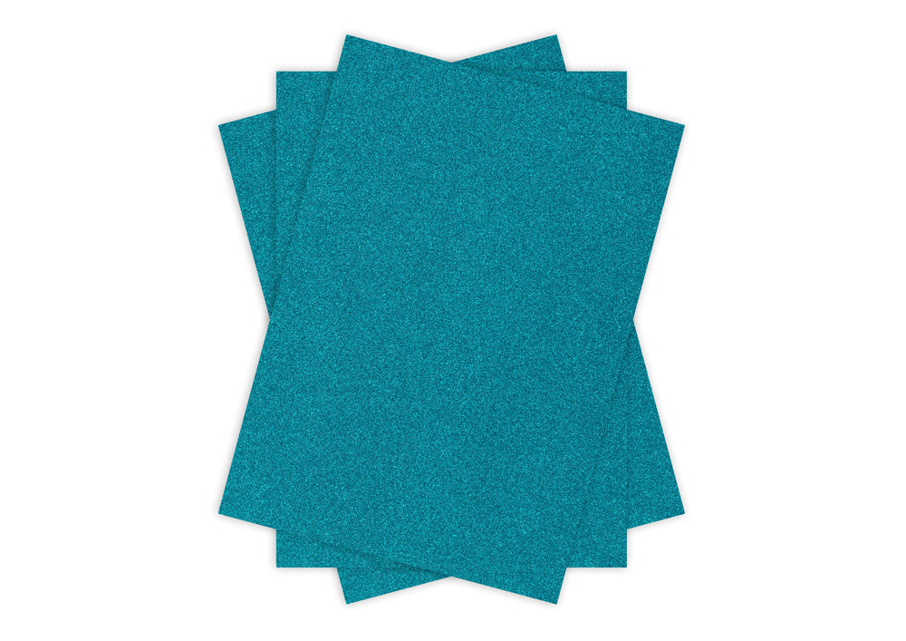 Glitter Card A4 TURQUOISE Pack of 3 Default