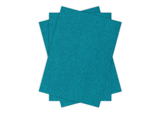 Glitter Card A4 TURQUOISE Pack of 3 Default