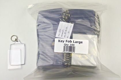 Key Fob Large Clear Plastic Pack of 100 Default