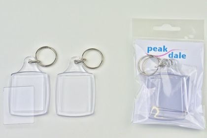 Key Fob Medium Clear Plastic Pack of 2 Default