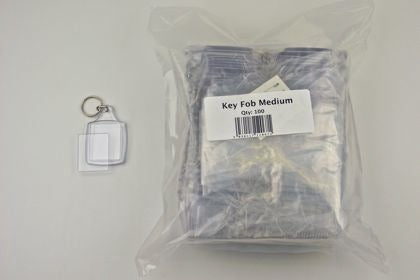 Key Fob Medium Clear Plastic Pack of 100 Default