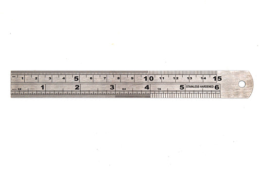 Ruler Stainless Steel 15cm Default