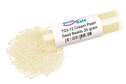 Beads T03-12 Cream PEARL Glass Seed 35g Default