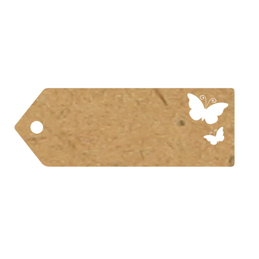 Luggage Tags Mini Kraft Printed Butterfly