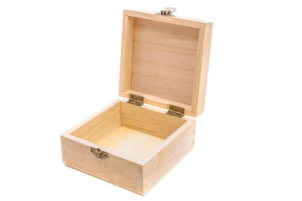 Wooden Box with lid 120x120x60mm Default