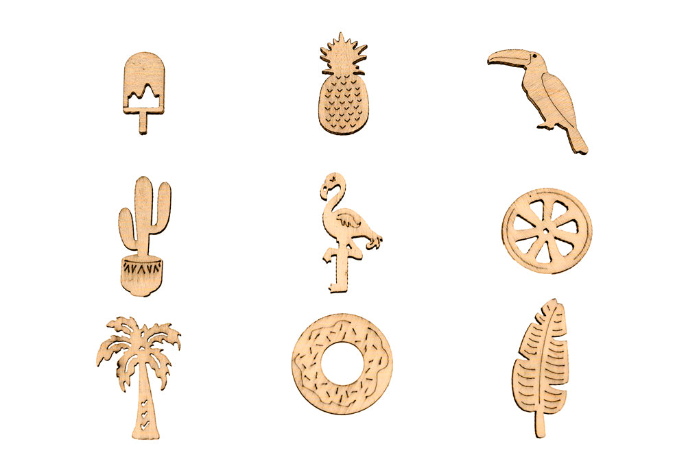 Wooden Shapes Tropical Box of 45 Default