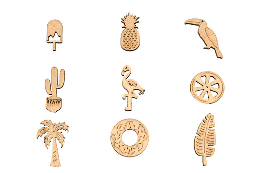 Wooden Shapes Tropical Box of 45 Default
